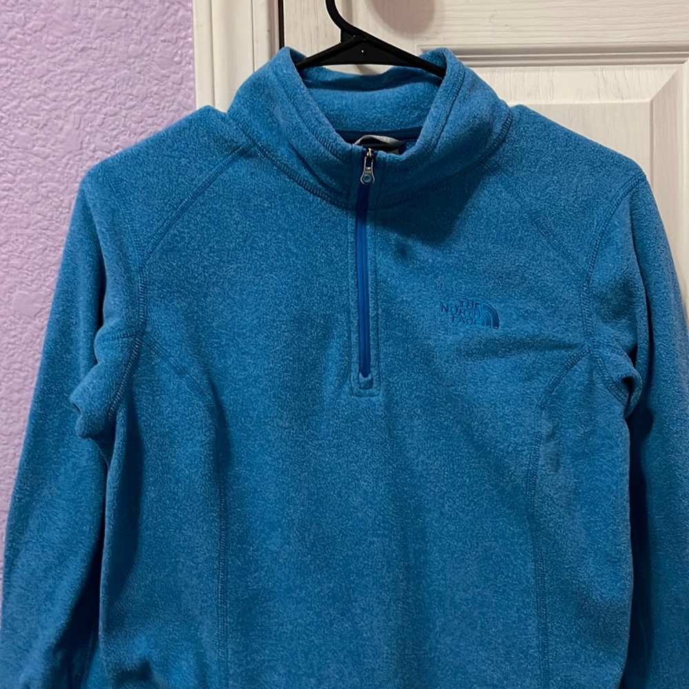 North face fleece quarter zip blue